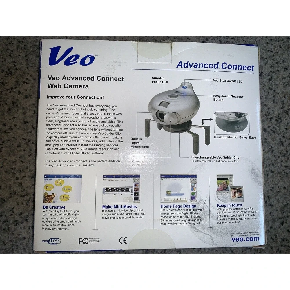 Vintage 1990's Veo Connect Web Camera-Webcam - New In Open Box -Easy Set Up